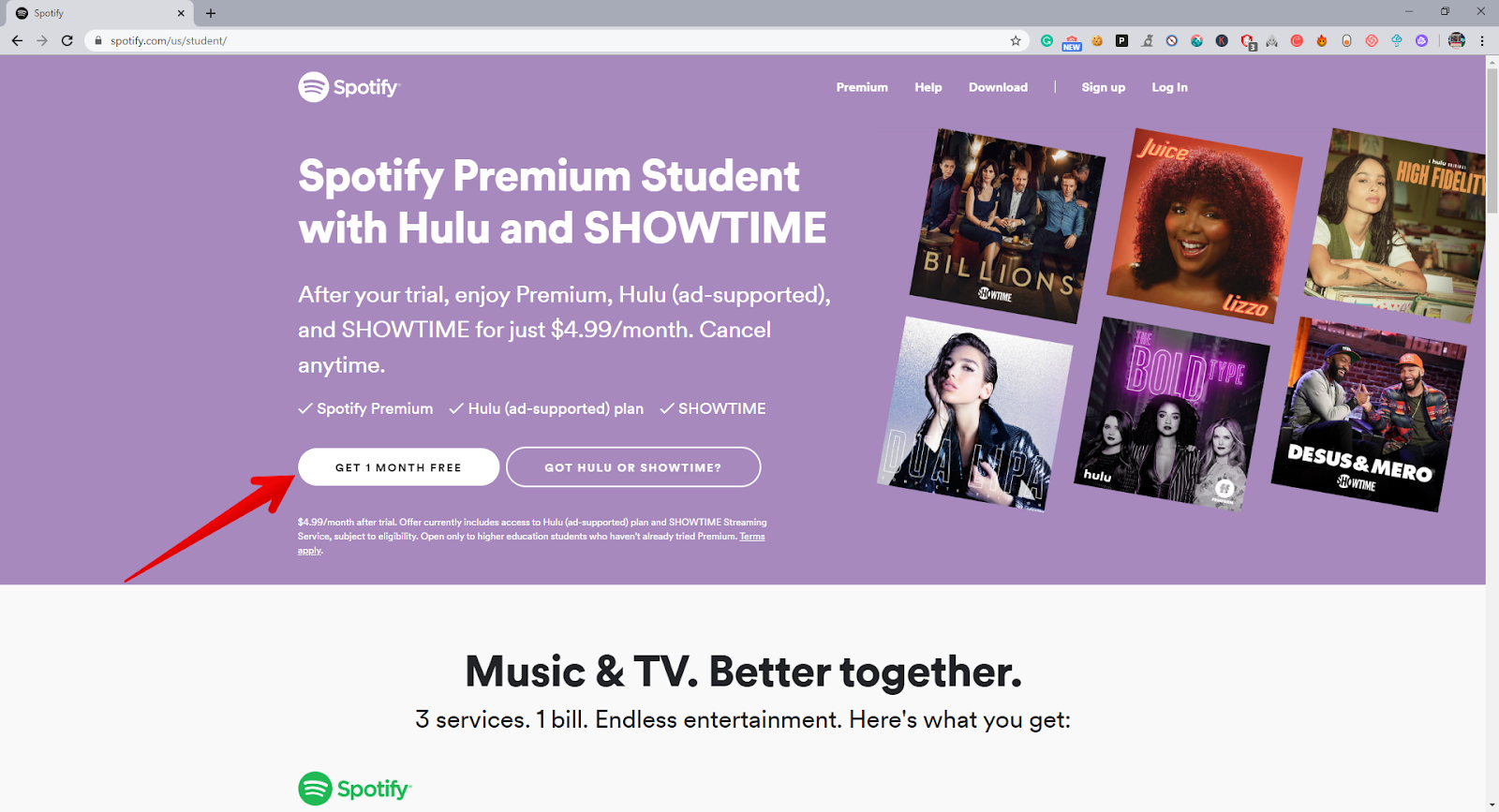 Student free hulu with spotify premium